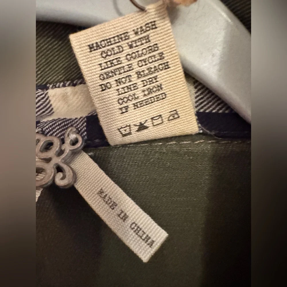 Gimmick BKE Olive Eclectic, Moto ART Shirt Jacket with sheer back Buckle size sm